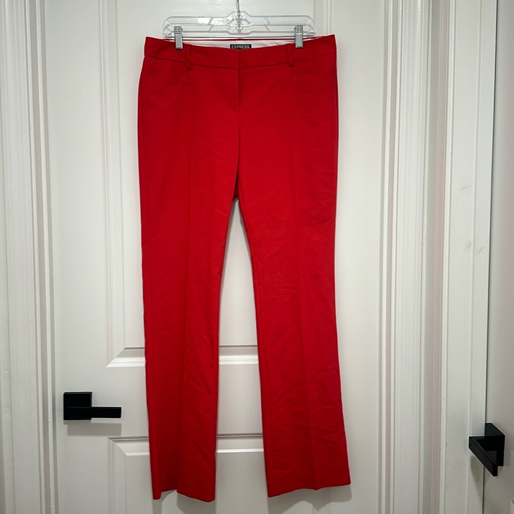 Express women’s bright red slacks career business casual statement office 10R